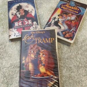 Disney Classic VHS Set - Red, Blue, Black Covers